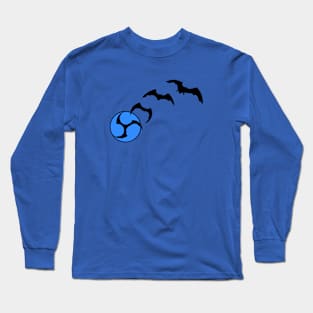 Bat Mitsudomoe blue Long Sleeve T-Shirt